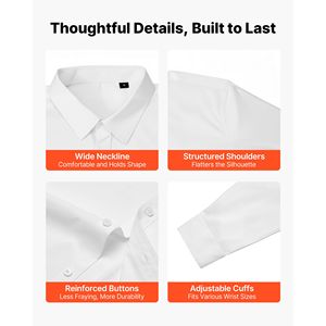 Camicia da Uomo Slim Fit a Maniche Lunghe, Senza Pieghe, in Tessuto Morbido Elasticizzato, Stile Business Casual - Disponibile nelle Taglie XL e 4XL - Product Image 5