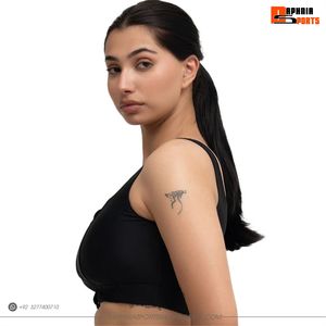 Sujetador Deportivo DAPHNIA para Mujer, Negro Sólido, Cierre Frontal con Cremallera, Cuello Redondo, Soporte Alto, Transpirable, para Fitness y Entrenamiento, Sin Costuras, Spandex y Poliéster - Product Image 3