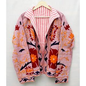Best Quality New Design Handmade Duck Suzani Embroidery Eco-Friendly Quick Dry Breathable Unique Bohemian Style <b>Women</b> Jacket - Product Image 2