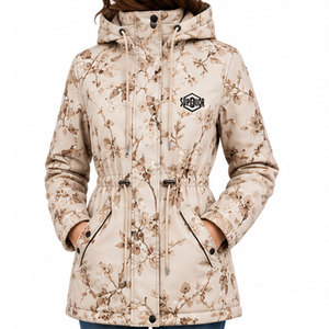 Women's Hooded Waterproof <b>Winter</b> <b>Coat</b> featuring <b>Thick</b> Quilted Padding, Functional Storage Pockets and Elegant Fashion Appeal - Product Image 1