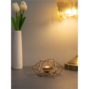 Geometric Rose Gold Metal Wire <b>Lantern</b> <b>Tea</b> <b>Light</b> Holder Luxury Iron Votive Candle Holder for Wedding Centerpiece Home Decor - Product Image 3
