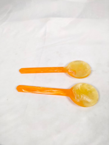 ชุดช้อนเรซิ่นทำมือ เป็นมิตรกับสิ่งแวดล้อม สำหรับเสิร์ฟสลัด จากอินเดีย ขายส่งจำนวนมาก หลายสี อุปกรณ์ทำคราฟต์ - Product Image 6