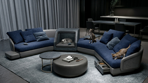 <span class=keywords><strong>Canapé</strong></span> modulaire incurvé sur mesure avec niche centrale pour animaux de compagnie, mobilier de salon moderne, <span class=keywords><strong>canapé</strong></span> design, usine OEM - Product Image 2