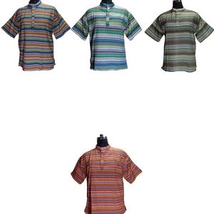 Kurta ชุดเดรสหรูสำหรับผู้ชาย,เสื้อสไตล์ยิปซีมีลายพิมพ์ลายแบบลำลองทำจากผ้าฝ้าย Kurta สไตล์อินเดีย - Product Image 1