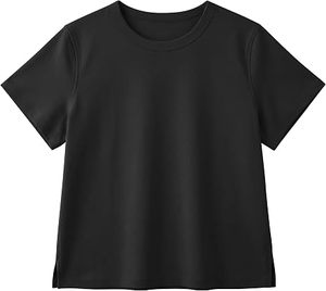 Women's Custom <b>Black</b> Crew Neck Basic Short Sleeve T-Shirt Regular Fit Casual Wear Women <b>Top</b> - Product Image 1