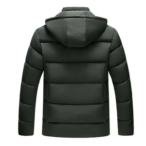 Chaqueta de Invierno para Hombre con Capucha, Acolchada, Resistente al Viento, con Relleno Grueso de Poliéster, Cierre de Cremallera, Forro de Piel Sintética - Product Image 2