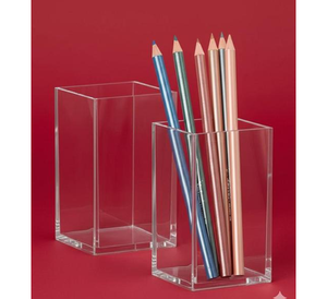 Portalápices acrílico transparente, organizador de escritorio ecológico para el hogar y la oficina, caja de almacenamiento de artículos de papelería a un precio dentro de tu alcance. - Product Image 2