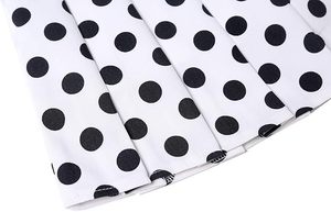 Jupe courte plissée à pois pour femme, taille normale, confortable, toutes saisons, en polyester tissé - Product Image 5