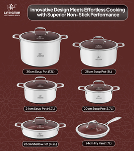 Juego de Utensilios de Cocina de Acero Inoxidable 18/10 de Alta Calidad, 12 Piezas, con Patrón Entrecruzado Rojo Antiadherente y Compatibilidad con Inducción - Product Image 2
