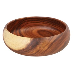 Handcrafted Acacia <b>Wood</b> Bowl with Geometric Cutouts | Moradabad Wooden Fruit Bowl Wholesale - Product Image 3