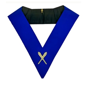 Collier de Maître de Loge Bleu - Collier de Cérémonie Maçonnique Bleu Royal, Chaîne de Régalia Premium, Accessoire Fraternel pour Loge - Product Image 1