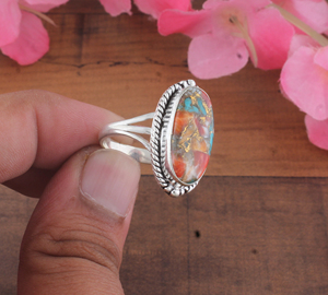 Bague de mariage et de fête classique pour femme en argent sterling 925 avec améthyste en cuivre sertie clos et cadre en corde, vente en gros - Product Image 3