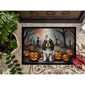 CAVALIER spaniel พรมเช็ดเท้าฮาโลวีนน่ากลัวพรมกันลื่นในร่มกลางแจ้งซักได้พรมกองต่ำ24ชม. X 36W สำหรับประตูหน้าทางเข้า - Product Image 3