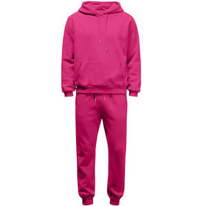 Combinaison de jogging rose unie pour homme personnalisée |   Ensemble sweat à capuche et jogging en polaire |   Survêtement streetwear |   Vêtements en gros - Product Image 4