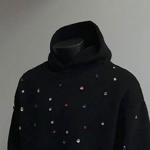 Suéter de Diseño Personalizado de Alta Calidad, Corte Regular, con Bolsillo, Adornado con Pedrería, Invernal, 100% Algodón, Transpirable, de Secado Rápido y Ecológico - Product Image 5