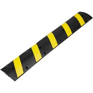 2 Pezzi Dosso Rallentatore Stradale in Gomma Rinforzata da 1,8 m/2,2 m, Capacità 9.980 kg, 2 Canali, Altamente Riflettente Giallo, per Uso Stradale - Product Image 4
