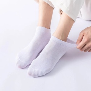 <b>White</b> <b>Ankle</b> <b>Socks</b> 100% Cotton Breathable Thin Solid Color Casual Daily Wear Summer Knitted for Adults - Product Image 3