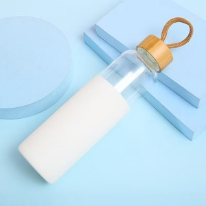550ml Glass Travel <b>Mug</b> with Bamboo Lid <b>Reusable</b> Leak-Proof Portable for Office Use - Product Image 1