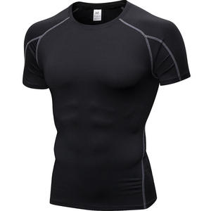 Camiseta de Compresión de Manga Larga Negra para Hombre, Secado Rápido, Corte Deportivo, Sin Cuello, para Verano, Patrón de Camuflaje, Tejido de Punto - Product Image 1