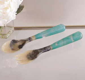Cuillère à salade artisanale en résine, fabriquée en Inde, moderne et écologique, pour servir au dîner et en cuisine - Product Image 5