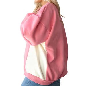 Trendy Color <b>Block</b> Oversized Crewneck Sweatshirts Heavyweight Cotton Fleece Drop Shoulder Hoodies OEM Private Label Sweatshirt - Product Image 2