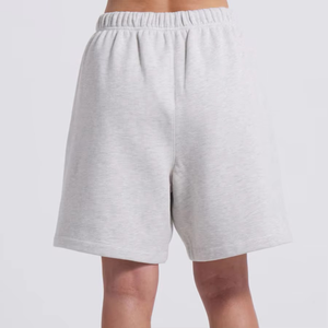 Shorts en coton gris pour femmes, best-sellers, shorts de détente en molleton français, logo personnalisé, marque privée, OEM, ODM, commande en gros - Product Image 5