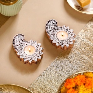 Artisan Wooden Mandala Tealight Stand Intricate Laser Cut Candle Holder for Yoga Studio Home Temple and Office Décor - Product Image 5