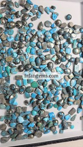 Pierre précieuse naturelle à 100 %, turquoise, taille ovale, qualité supérieure, formes et tailles variées, 20-40 mm, vente en gros de bijoux, Rajasthan - Product Image 2