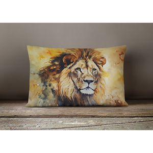 Nueva Almohada Decorativa Lavable con Diseño de León en Acuarela, 12Hx16W, para Interiores, Sofá, Cama y Exteriores, para Tapices - Product Image 4
