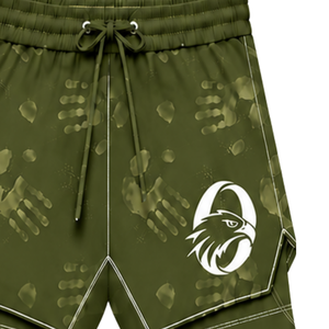 Olive Green <b>White</b> <b>Swim</b> <b>Shorts</b> Lightweight Quick Dry Breathable Drawstring Waist Training Performance Athletic Swimming - Product Image 3