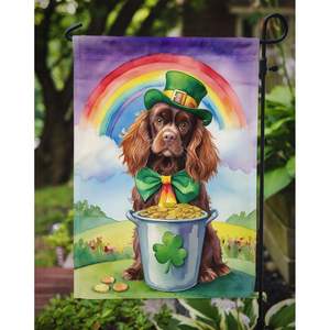 St Patrick's <b>Day</b> Sussex Spaniel <b>Garden</b> Flag Multicolor Mailbox Decorative Yard Banner for Patio Artwork Flower <b>Beds</b> Size - Product Image 3