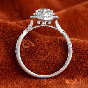 925 Sterling Silver Pear Cut Cluster Halo Engagement <b>Ring</b> Women Pave Band American Diamond <b>CZ</b> Wedding <b>Ring</b> Fine Jewelry - Product Image 2