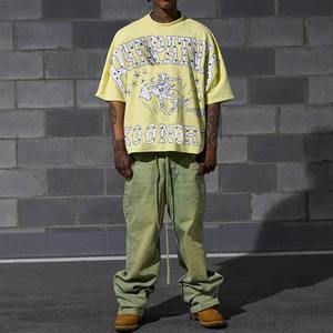 Camiseta Corta Personalizada con Pedrería, Logotipo con Pedrería, 100% Algodón Tejido, Transpirable, de Secado Rápido, Cuello Redondo, Corte Regular para Hombre, MOQ Bajo - Product Image 6