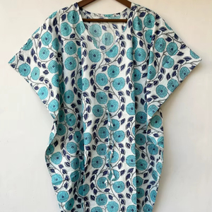 ชุดเดรสยาวผ้าฝ้ายลายดอกไม้สไตล์อินเดีย สำหรับใส่ไปชายหาด ชุดนอน หรือคลุมชุดบิกินี่ สำหรับผู้หญิง - Product Image 1