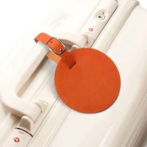 Étiquette de bagage d'aéroport en cuir véritable d'usine, étiquette de valise, étiquette de sac de voyage, logo personnalisé de luxe, fait main, tendance - Product Image 4