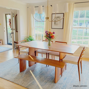 Chaise de salle à manger nordique en bois massif avec assise en corde de papier tressée à la main et dossier élégant en forme d'échelle - Product Image 5