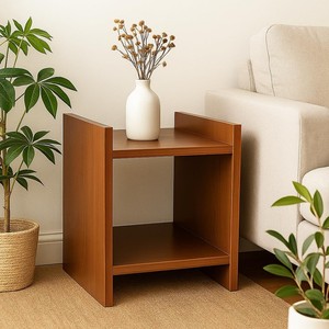 Walnut Wood Art Deco Side <b>Table</b> with Geometric Veneer Inlays | Wholesale - Product Image 1