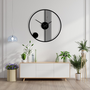 Modern Metal <b>Wall</b> <b>Clock</b> Minimalist Circular Design Contemporary Artistic Timepiece Decorative Bedroom Living Room <b>Wall</b> <b>Decor</b> - Product Image 2