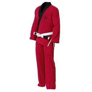 Kimono de BJJ rouge unisexe pour adulte, en polyester respirant, coupe classique, logo sur le devant, une pièce, vêtements de sport de combat - Product Image 3