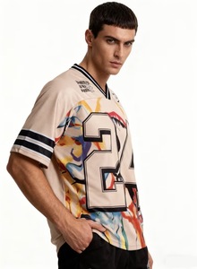 Maillots de football américain tissés personnalisés, t-shirts de football coupe classique, col en V, sans manches, 100 % polyester, écologiques, vente en gros - Product Image 5