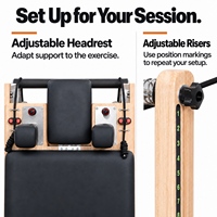 Machine de Pilates pliable, structure en chêne massif et ressorts à câble, équipement de Pilates pour salles de classe partagées