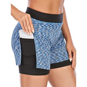 Shorts de course pour femmes en coton-polyester 100%, shorts de sport 2-en-1, shorts de gym à séchage rapide, shorts de yoga double couche avec - Product Image 4