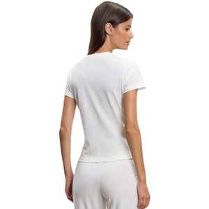 T-shirt décontracté pour femme en mélange de lin à manches courtes, léger, respirant, haut d'été doux et confortable, coupe décontractée, vêtement de tous les jours - Product Image 2