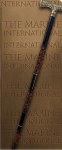 Canne de marche ronde en bois THEMARINE avec poignée sculptée argentée, design antique, cadeau d'affaires, souvenir de voyage, unisexe - Product Image 6