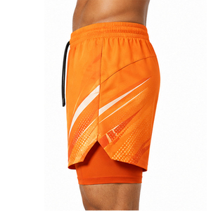Shorts de bain pour hommes avec poches zippées étanches, séchage rapide, légers, pour la plage, logo personnalisé, vêtements de surf d'été, vente en gros, personnalisables pour hommes - Product Image 2