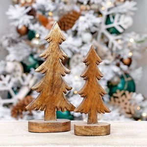 <b>Wooden</b> <b>Christmas</b> <b>Tree</b> Table Decor Carved Holiday Ornament Freestanding Festive Decoration for Home Decor - Product Image 5