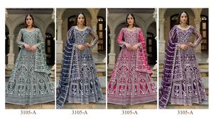 Vestido de Novia de Secado Rápido con Bordado Intenso para Mujer, Traje de Fiesta de la Mejor Calidad, Vestido Anarkali Surat - Product Image 6