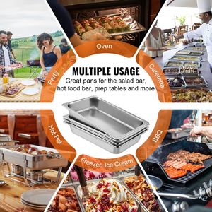 Set di 6 Teglie Profonde in Acciaio Inox 20,9 X 12,8 X 3,9 Pollici, Vassoi da Forno da 13L per Contenitori Alimentari - Product Image 6