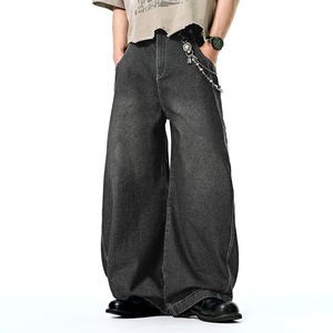 Pantalones Vaqueros Holgados de Corte Relajado, Moda Urbana Informal, Cómodos para el Uso Diario - Product Image 2