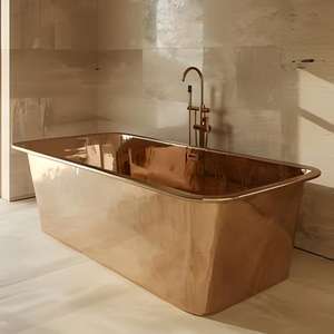 Bañera de Lujo Moderna de Latón, Hecha a Mano, Independiente, para Villas, Hoteles, Baños y Decoración de Interiores - Product Image 1